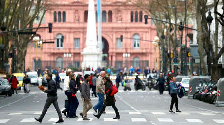 La Casa Rosada vista desde la Avenida de Mayo, Buenos Aires, Argentina, 12 de septiembre de 2018