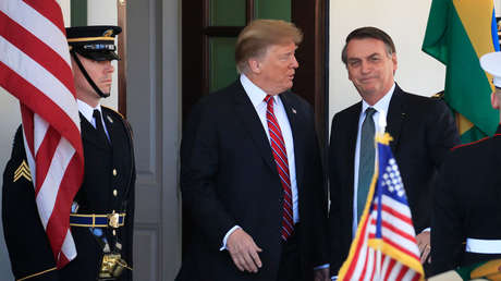 Presidentes de EE.UU. y Brasil, Donald Trump y Jair Bolsonaro, en Washington, 19 de marzo de 2019.