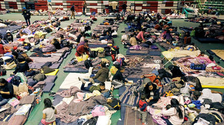 Migrantes centroamericanoes en un refugio improvisado en Ciudad Juárez, México, 21 de febrero de 2019