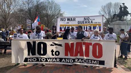 Protesta en Washington contra la OTAN y la interferencia de EE.UU. en Venezuela