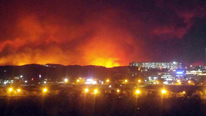 Seúl declara la emergencia nacional por un voraz incendio que arrasa zonas cercanas a la frontera con Corea del Norte (VIDEO, FOTOS)