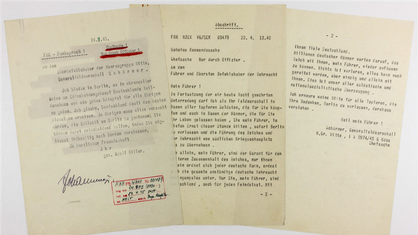 Sale a subasta la 'nota suicida' de Hitler a un mariscal