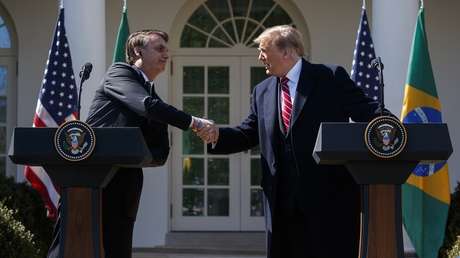 Donald Trump y Jair Bolsonaro durante una conferencia de prensa en el Jardín de las Rosas de la Casa Blanca (Washington, EE.UU.), 19 de marzo de 2019.