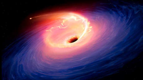 Representación gráfico de un agujero negro.