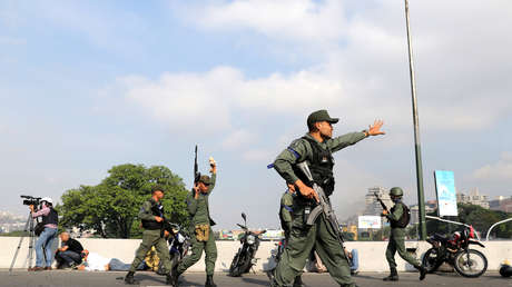 Militares venezolanos en Caracas.