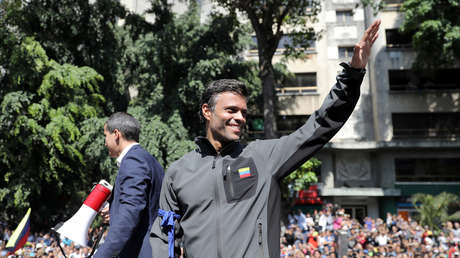 Los opositores venezolanos Juan Guaidó y Leopoldo López en Caracas, el 30 de abril de 2019.