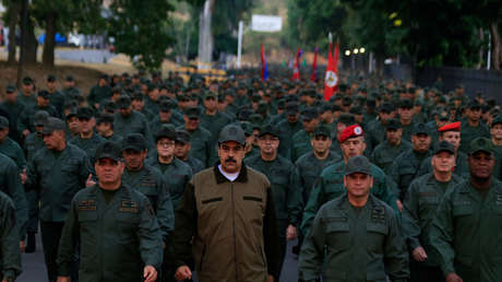 El presidente de Venezuela, Nicolás Maduro, durante una ceremonia en una base militar en Caracas, el 2 de mayo de 2019.