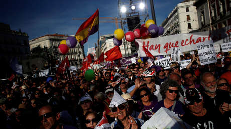 Mitin de Podemos en Madrid, España, 20 de mayo de 2017.