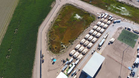 Ciudad de tiendas de campaña en la frontera sur de Estados Unidos en Toronto, estado de Texas, el 12 de octubre de 2018.