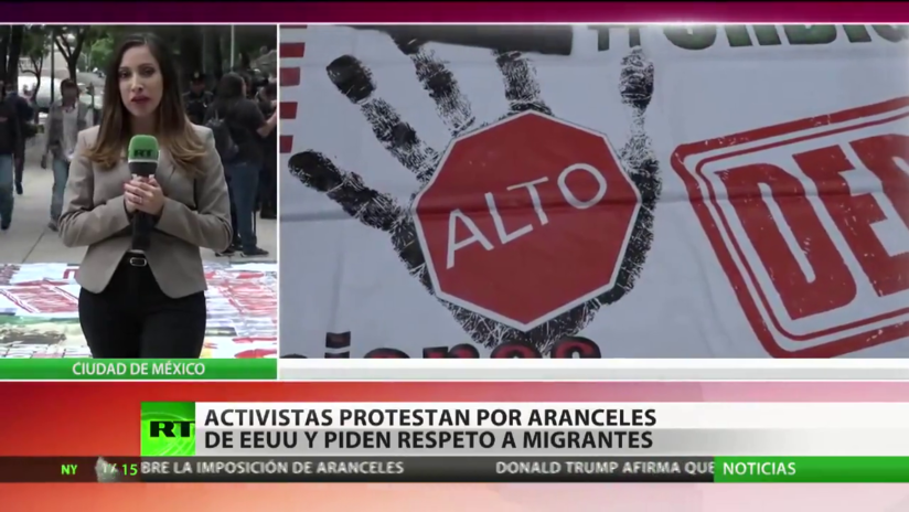 Activistas mexicanos protestan por aranceles de EE.UU. y piden respeto a migrantes