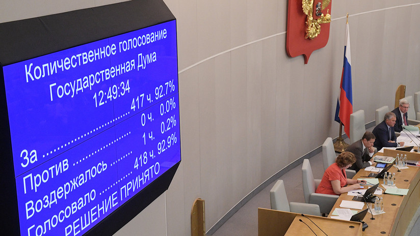La Duma aprueba una ley para suspender la participación de Rusia en el Tratado sobre misiles de alcance medio y corto