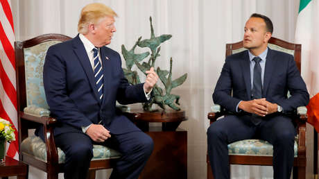 Donald Trump y el primer ministro de Irlanda, Leo Varadkar, en Shannon, Irlanda, el 5 de junio de 2019