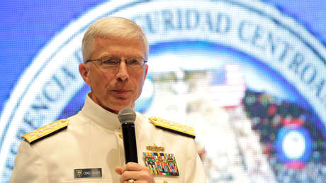 Craig Faller, almirante de la Marina de EE.UU., en Tegucigalpa (Honduraas) el 7 de mayo de 2019.
