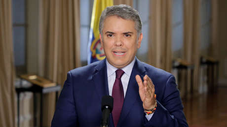 El presidente colombiano, Iván Duque, durante un mensaje a la nación, el 15 de mayo de 2019.