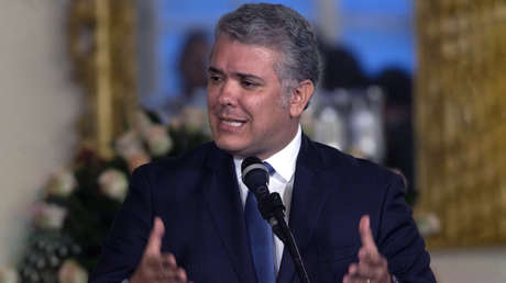 El presidente de Colombia, Iván Duque,ben la presidencia de la República de Colombia, el 15 de julio de 2019.