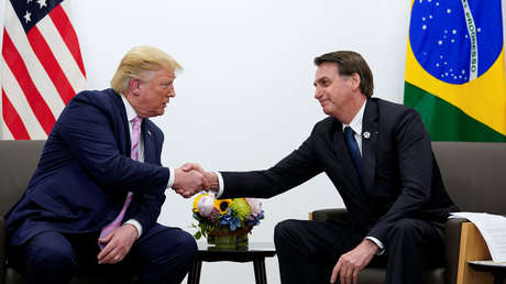 Los presidentes de Brasil y EE.UU., Jair Bolsonaro y Donald Trump, durante la cumbre del G20, Oasaka, Japón, 28 de junio de 2019.