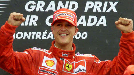 El piloto Michael Schumacher tras ganar el Grand Prix canadiense, el 18 de junio del 2000.