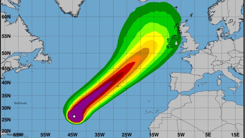"Es una verdadera bestia": Meteorólogos predicen la próxima llegada del potente huracán Lorenzo a Europa