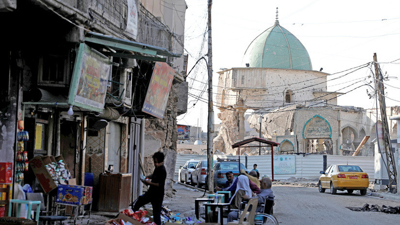 Mezquita de Al Nouri, en Mosul, Irak, donde Abu Bakr Al Baghdadi proclamó el califato del Estado Eslámico en 2014.