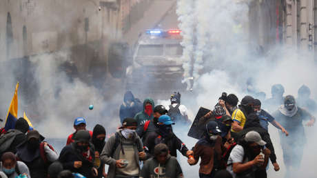 Disturbios durante una protesta contra el presidente de Ecuador, Lenin Moreno, en Quito, 9 de octubre de 2019.
