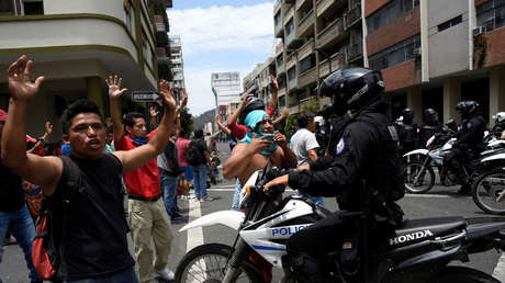 Protesta contra el 'paquetaz' de Lenín Moreno en Quito, Ecuador, 9 de octubre de 2019.
