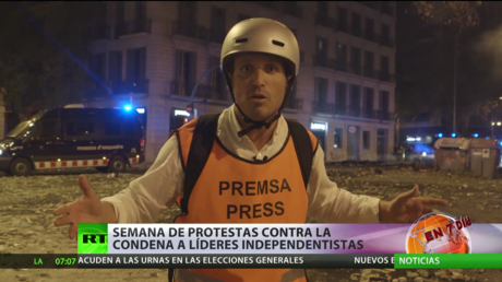 Semana de protestas en Barcelona contra la condena a prisión de políticos independentistas catalanes