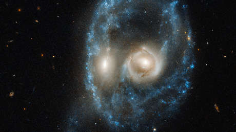 FOTO: La NASA capta una rara colisión de galaxias con forma de un rostro siniestro