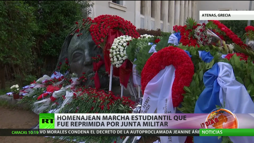Atenas recuerda a las víctimas de la marcha estudiantil reprimida en 1973 por la junta militar - RT en Español
