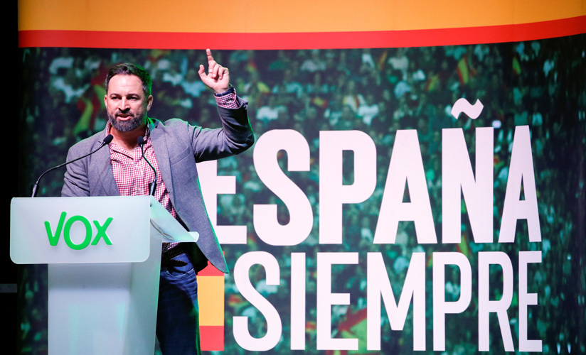 Santiago Abascal, líder y candidato del partido de extrema derecha VOX. Hospitalet de Llobregat (Barcelona), 31 octubre 2019.