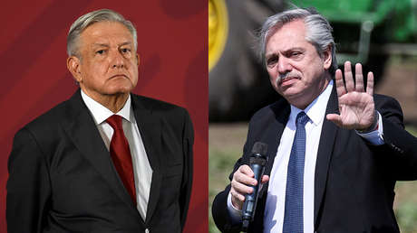A la izquierda, el presidente mexicano Andrés Manuel López Obrador, a la derecha, el presidente electo argentino, Alberto Fernández.