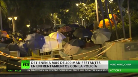 Detienen a más de 400 manifestantes en enfrentamientos con la Policía en Hong Kong