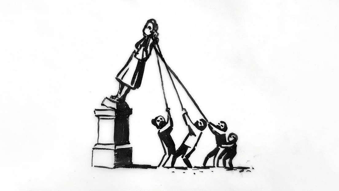 Banksy propone un nuevo monumento para reemplazar la estatua derribada por manifestantes en Bristol