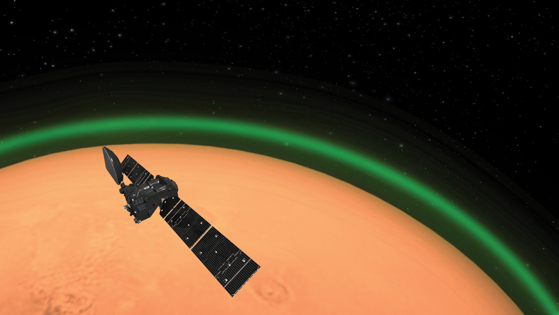 Greenish glow is detected for the first time in the atmosphere of Mars