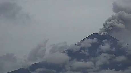 VIDEO: El volcán Popocatépetl emite dos exhalaciones de gas y cenizas en las últimas 24 horas