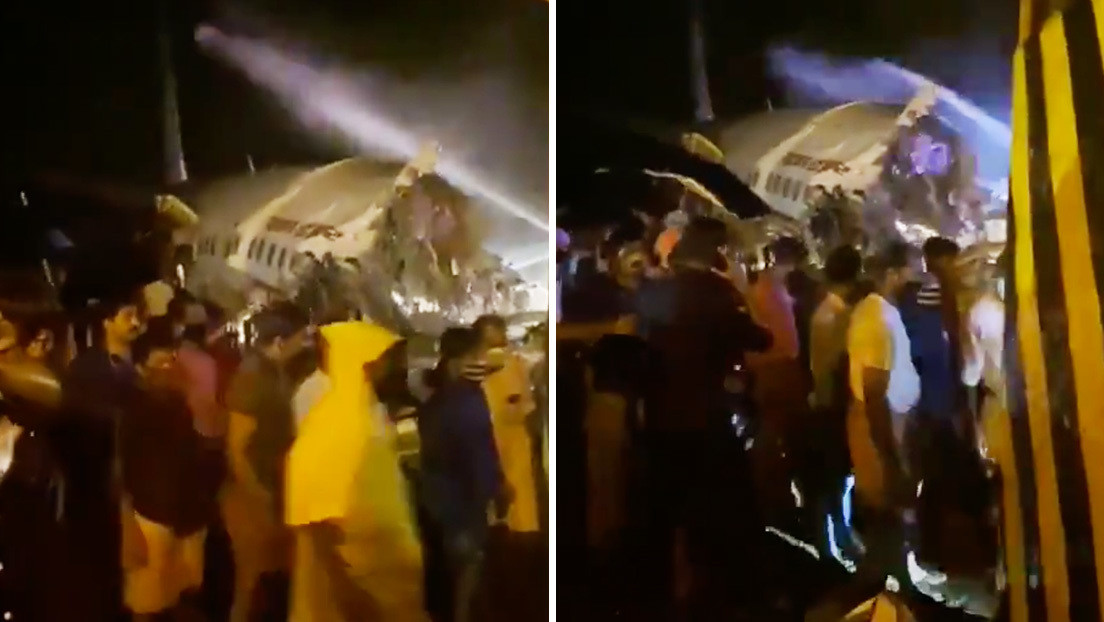 Al menos 16 muertos después de que un avión de Air India Express se partiera en dos al salirse de la pista durante el aterrizaje (VIDEOS, FOTOS)