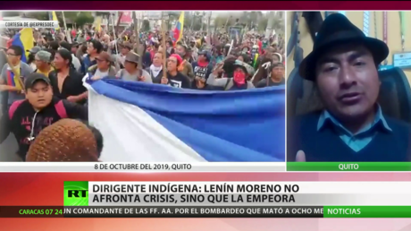 Dirigente indígena: Lenín Moreno no afronta la crisis en Ecuador, sino que la empeora