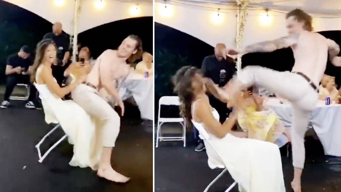 VIDEO: Novio arruina su noche de bodas al patear en el rostro a su flamante esposa en medio de un baile erótico - RT