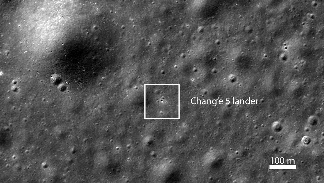 A NASA camera places the Chinese ship Chang'e 5 on the moon within 24 hours