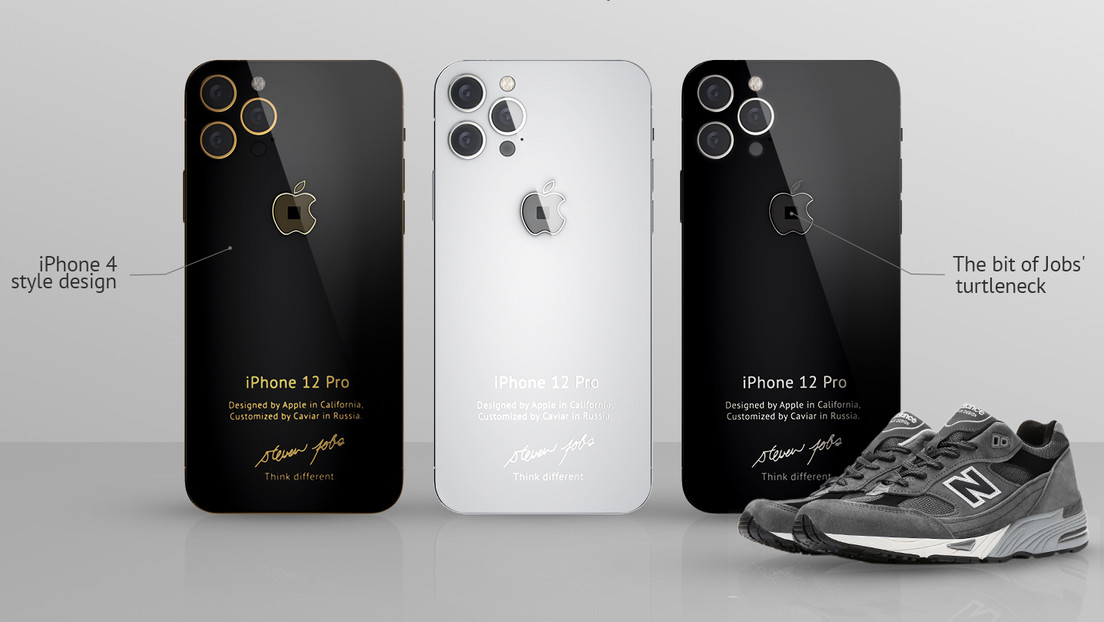 They launch a luxury version of the iPhone 12 Pro with pieces of Steve Jobs sweater embedded in the apple logo