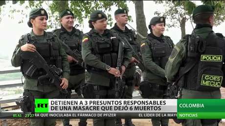 Detienen a tres presuntos responsables de una masacre que dejó seis muertos en Colombia