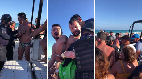 VIDEO: Un grupo de personas en una playa de México evita que se lleven arrestada a una pareja homosexual por besarse en público