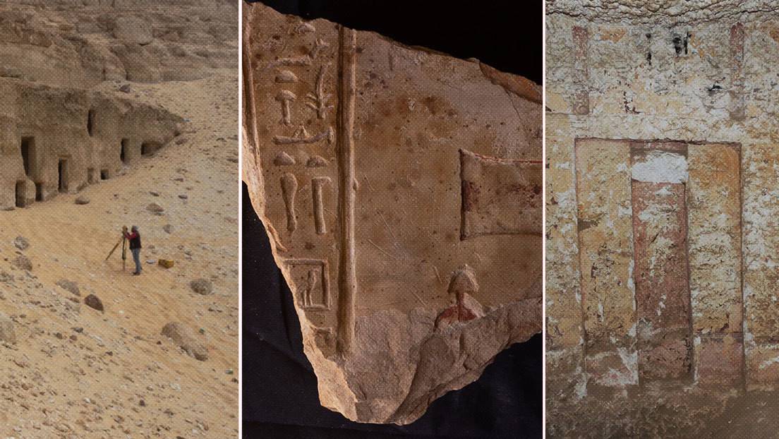 Hallazgos arqueológicos durante las excavaciones en la necrópolis de Al Hamdiya, en la provincia de Sohag, Egipto.