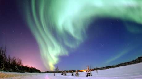 FOTO: El espectacular 'posado' de un reno con la aurora boreal de fondo