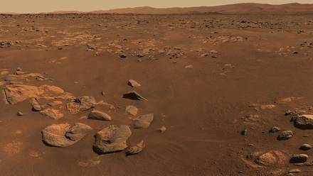 El  primer panorama en 360° de Marte captado por el róver Perseverance de la NASA.