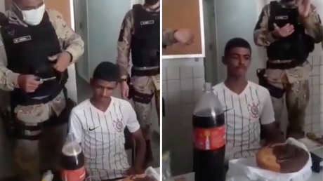 VIDEO: Policías brasileños organizan una "fiesta" en comisaría a un joven detenido el día de su 18 cumpleaños