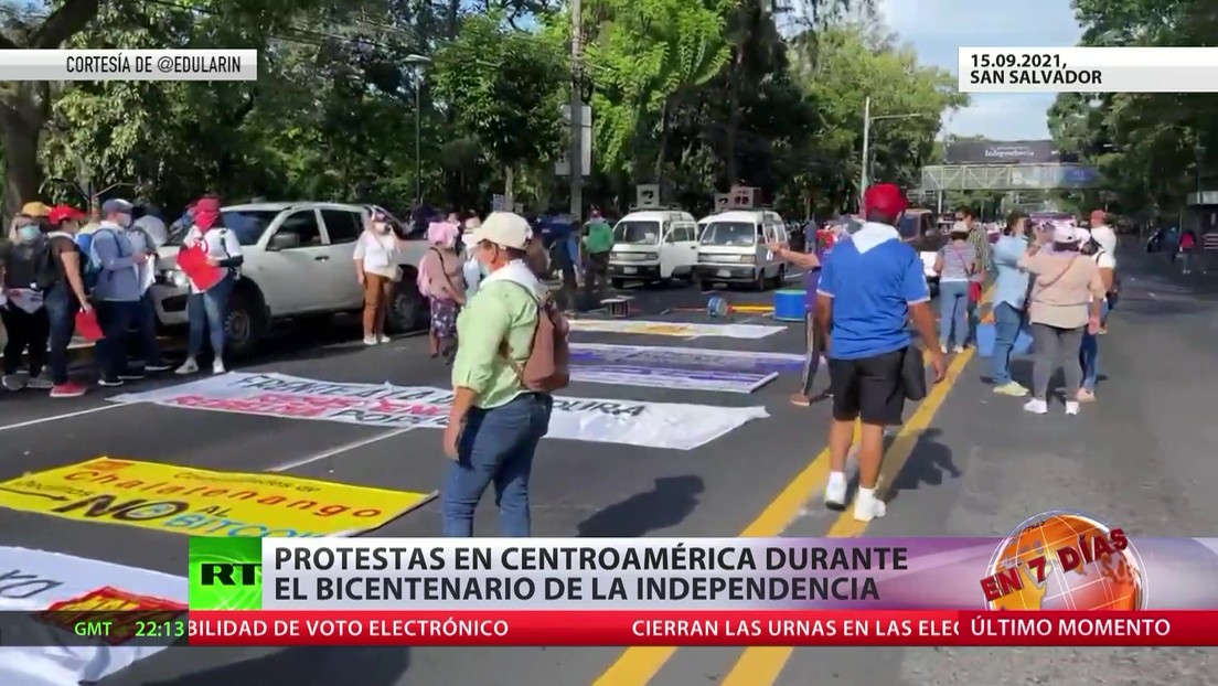 Protestas en Centroamérica durante el bicentenario de la independencia
