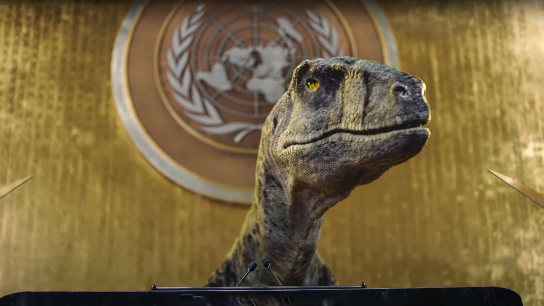 Dinosaur “stormed” in the UN General Assembly hall to warn of a “climate disaster” (video)