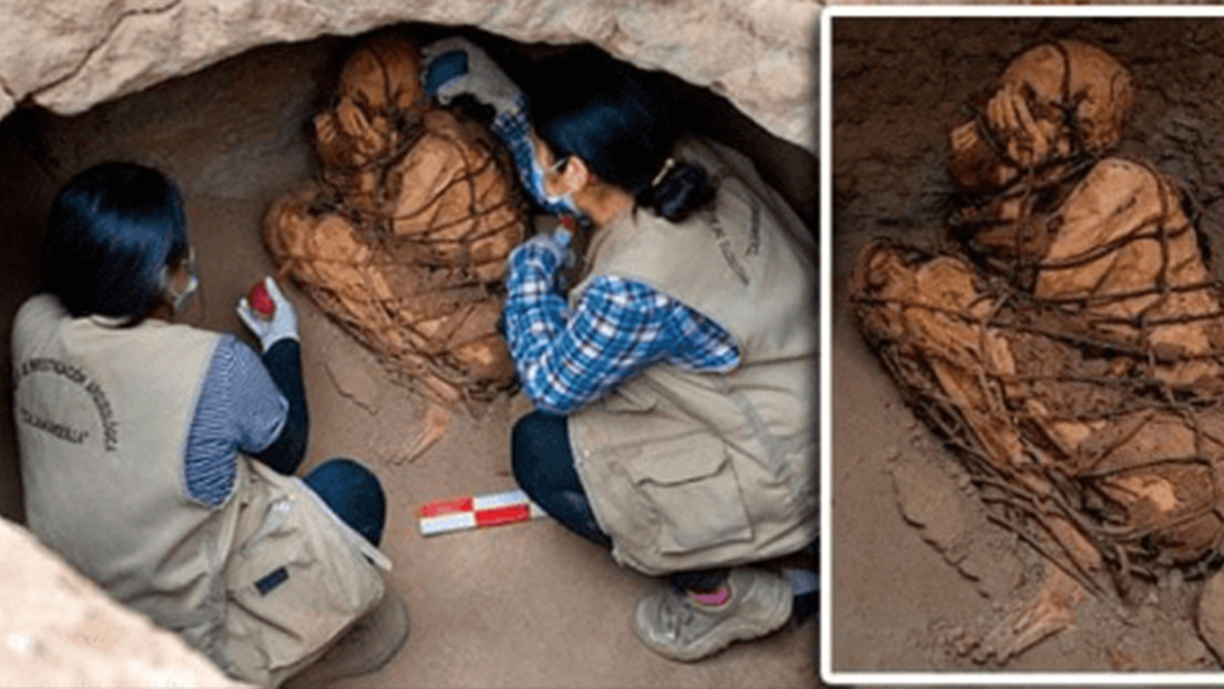 Hallan en Perú una momia "cubierta con soguillas" en perfecto estado de conservación