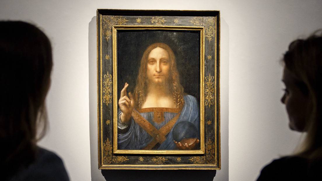 El 'Salvator Mundi' atribuido a Leonardo da Vinci en la subasta de Christie's, Londres, el 22 de octubre de 2017.