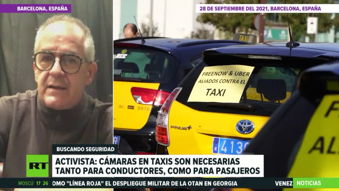 Protesta de taxistas en Barcelona exige la instalación de cámaras en los autos ante el aumento de ataques